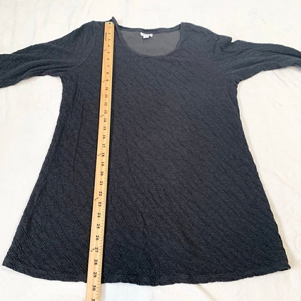 Pure Jill J. Jill Gray Textured Cotton Long Sleeve Tunic Top Medium Petite MP - Picture 7 of 7